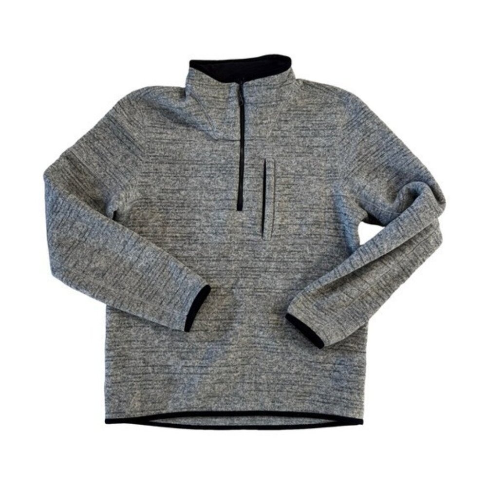 Prana Men's Heathered Gray Zip-Up Sweater